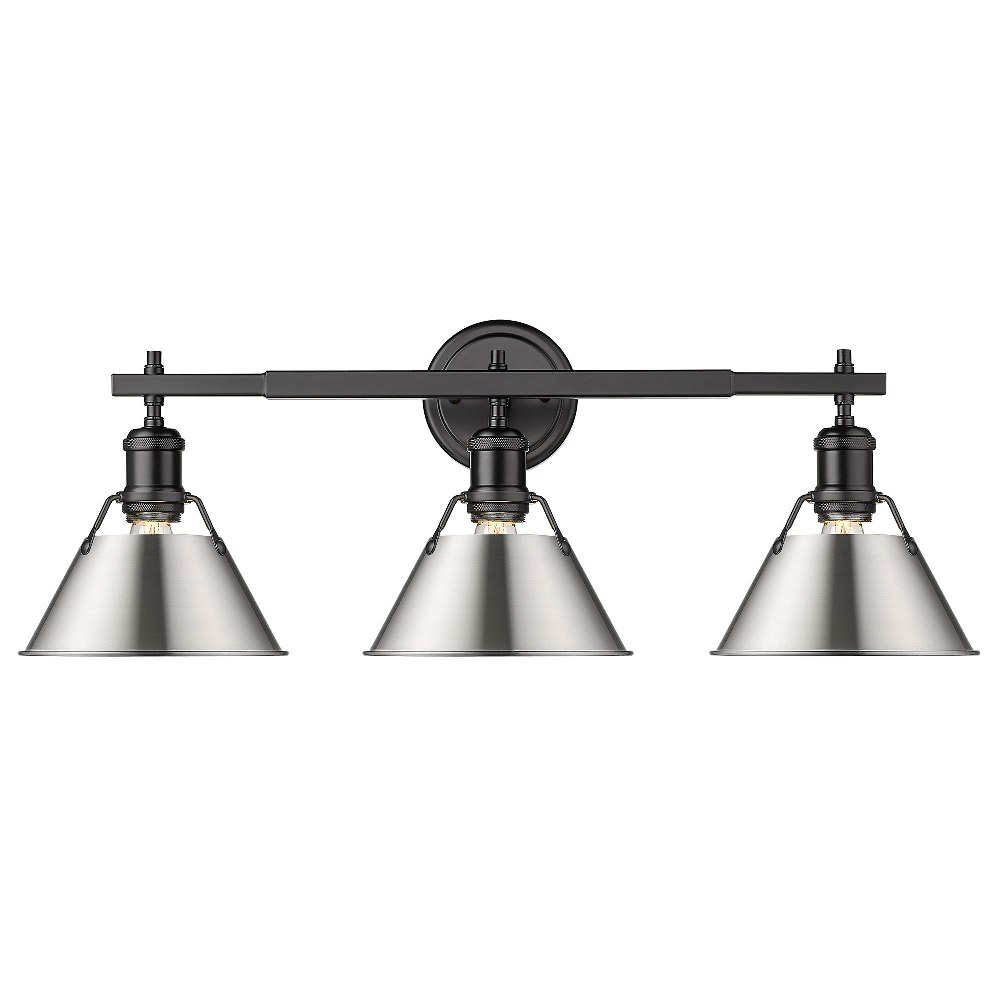 3827488 Golden Lighting-3306-BA3 BLK-PW-Orwell - 3 Light B sku 3827488